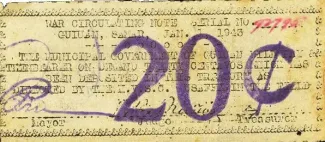 Eastern Samar 20 Centavos, 1943 image