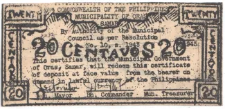 Eastern Samar 20 Centavos, 1943 image