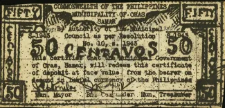 Eastern Samar 50 Centavos, 1943 image
