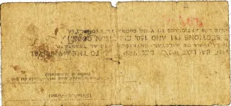 Eastern Samar 50 Centavos, 1943 reverse