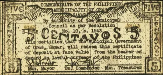 Eastern Samar 5 Centavos, 1943 image