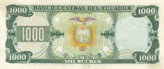Ecuador 1.000 Sucres, 1984-1988 reverse