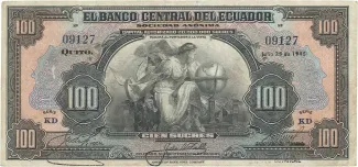 Ecuador 100 Sucres, 1949 image