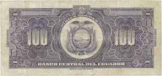 Ecuador 100 Sucres, 1939-1949 reverse