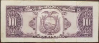 Ecuador 100 Sucres, 1957-1970 reverse