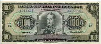 Ecuador 100 Sucres, 1977 image