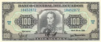 Ecuador 100 Sucres, 1990 image