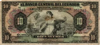 Ecuador 10 Sucres, 1949 image
