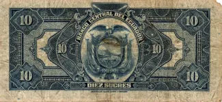 Ecuador 10 Sucres, 1939-1949 reverse