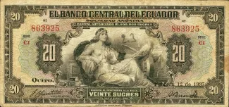 Ecuador 20 Sucres, 1937 image