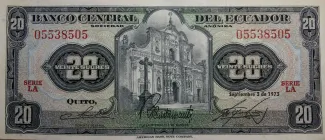 Ecuador 20 Sucres, 1976 image