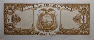 Ecuador 20 Sucres, 1962-1976 reverse