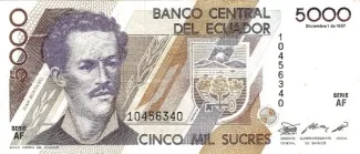 Ecuador 5.000 Sucres, 1987 image