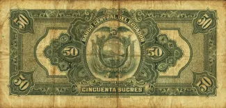 Ecuador 50 Sucres, 1928-1936 reverse