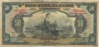 Ecuador 50 Sucres, 1949 image