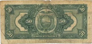 Ecuador 50 Sucres, 1939-1949 reverse