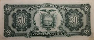 Ecuador 50 Sucres, 1957-1982 reverse