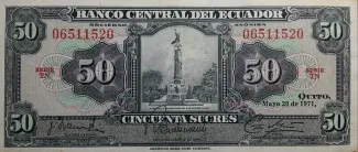 Ecuador 50 Sucres, 1976 image