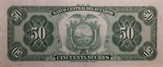 Ecuador 50 Sucres, 1968-1976 reverse