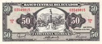 Ecuador 50 Sucres, 1988 image