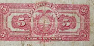 Ecuador 5 Sucres, 1940-1949 reverse