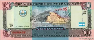 El Salvador 100 Colones, 1996 image