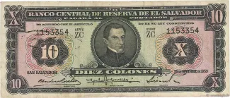 El Salvador 10 Colones, 1966 image