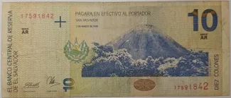 El Salvador 10 Colones, 1998 image