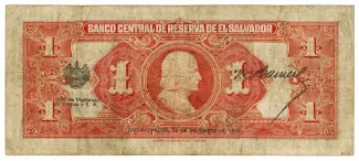 El Salvador 1 Colón, 1934-1943 reverse