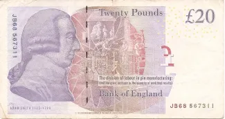 England 20 Pounds - Elizabeth II, 2007-2018 reverse