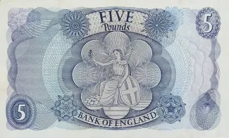 England 5 Pounds - Elizabeth II, 1963-1971 reverse