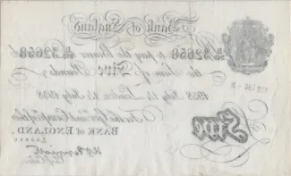 England 5 Pounds, 1870-1944 reverse