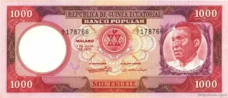 Equatorial Guinea 1.000 Ekuele, 1975 image