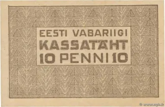 Estonia 10 Penni, 1919 reverse