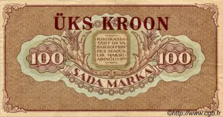Estonia 1 Kroon, 1923 reverse