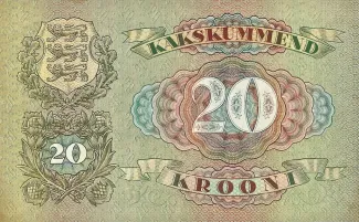 Estonia 20 Krooni, 1932 reverse