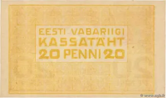 Estonia 20 Penni, 1919 reverse