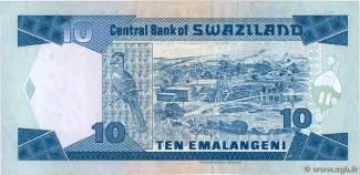 Eswatini 10 Emalangeni, 1997-1998 (1995-1998) reverse