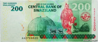 Eswatini 200 Emalangeni, 2010-2014 reverse