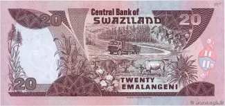 Eswatini 20 Emalangeni, 1997-1998 (1995-1998) reverse