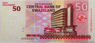 Eswatini 50 Emalangeni, 2010-2018 reverse