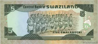 Eswatini 5 Emalangeni, 1992-1994 reverse