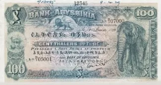 Ethiopia 100 Thalers, 1915-1929