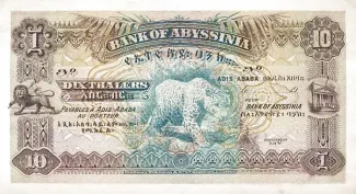 Ethiopia 10 Thalers, 1915-1929