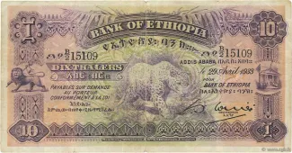 Ethiopia 10 Thalers, 1935 image
