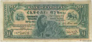Ethiopia 50 Thalers, 1933 image