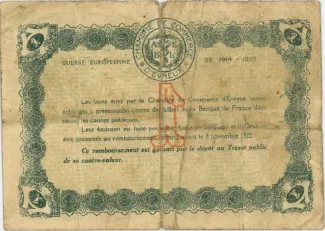 French notgeld 1 Franc, 1917 reverse