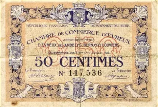 French notgeld 50 Centimes, 1916 image