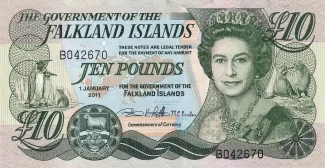 Falkland Islands 10 Pounds - Elizabeth II, 2011 obverse