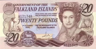 Falkland Islands 20 Pounds - Elizabeth II, 1984 obverse